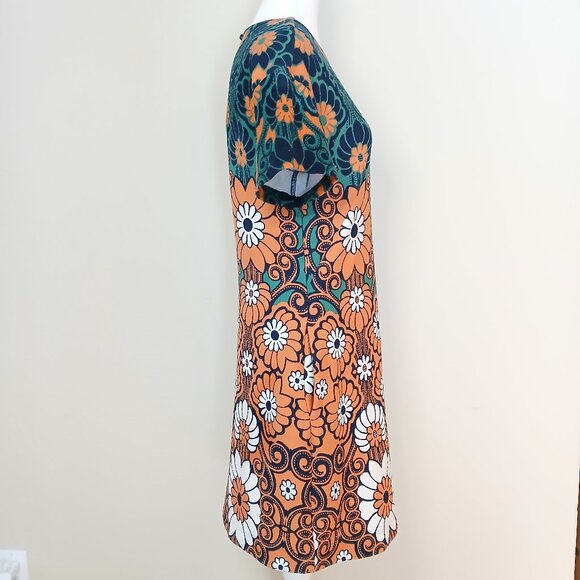 Anthropologie Maeve Floral 70's Inspired Shift Mini Dress Size Small - Picture 6 of 10